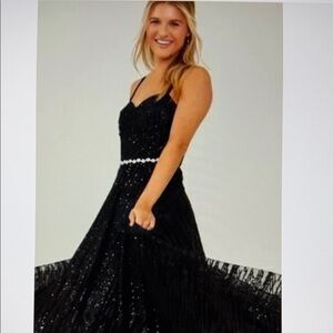 Sequined Black Evening Dress